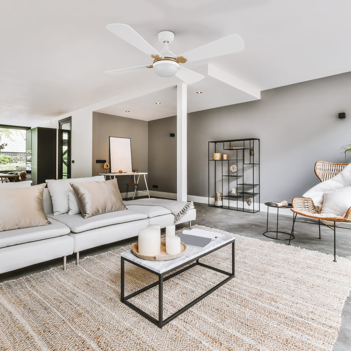 ZEPHYR 52 In 4 Blade Smart Ceiling Fan With Integrated LED Lights With Remote Control