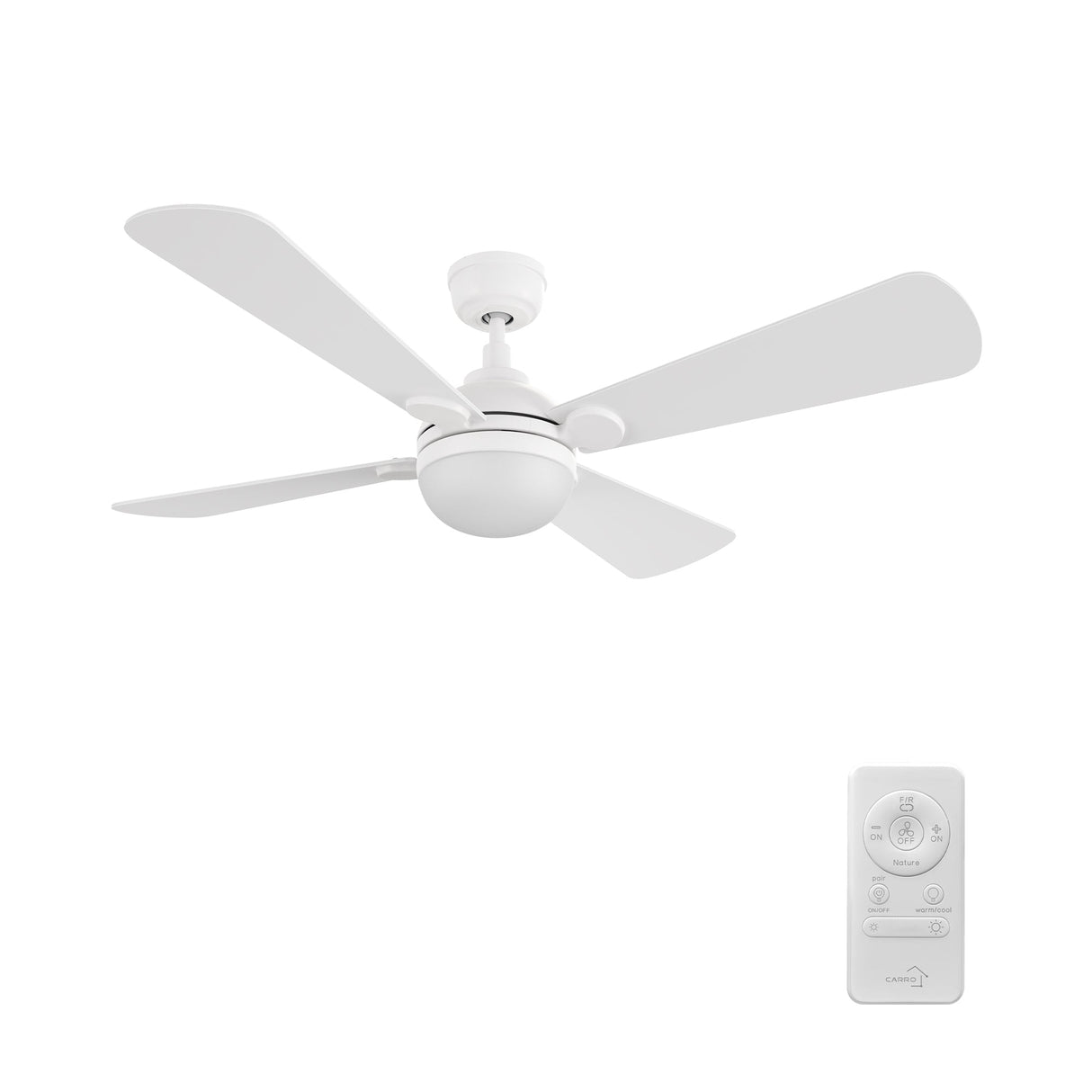 ZEPHYR 52 In 4 Blade Smart Ceiling Fan With Integrated LED Lights With Remote Control