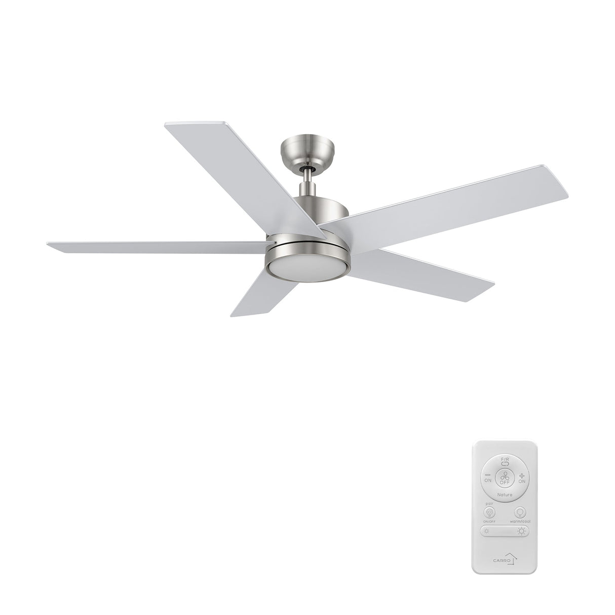 SANTANA 52 In 5 Blade Smart Ceiling Fan With Integrated LED Lights With Remote