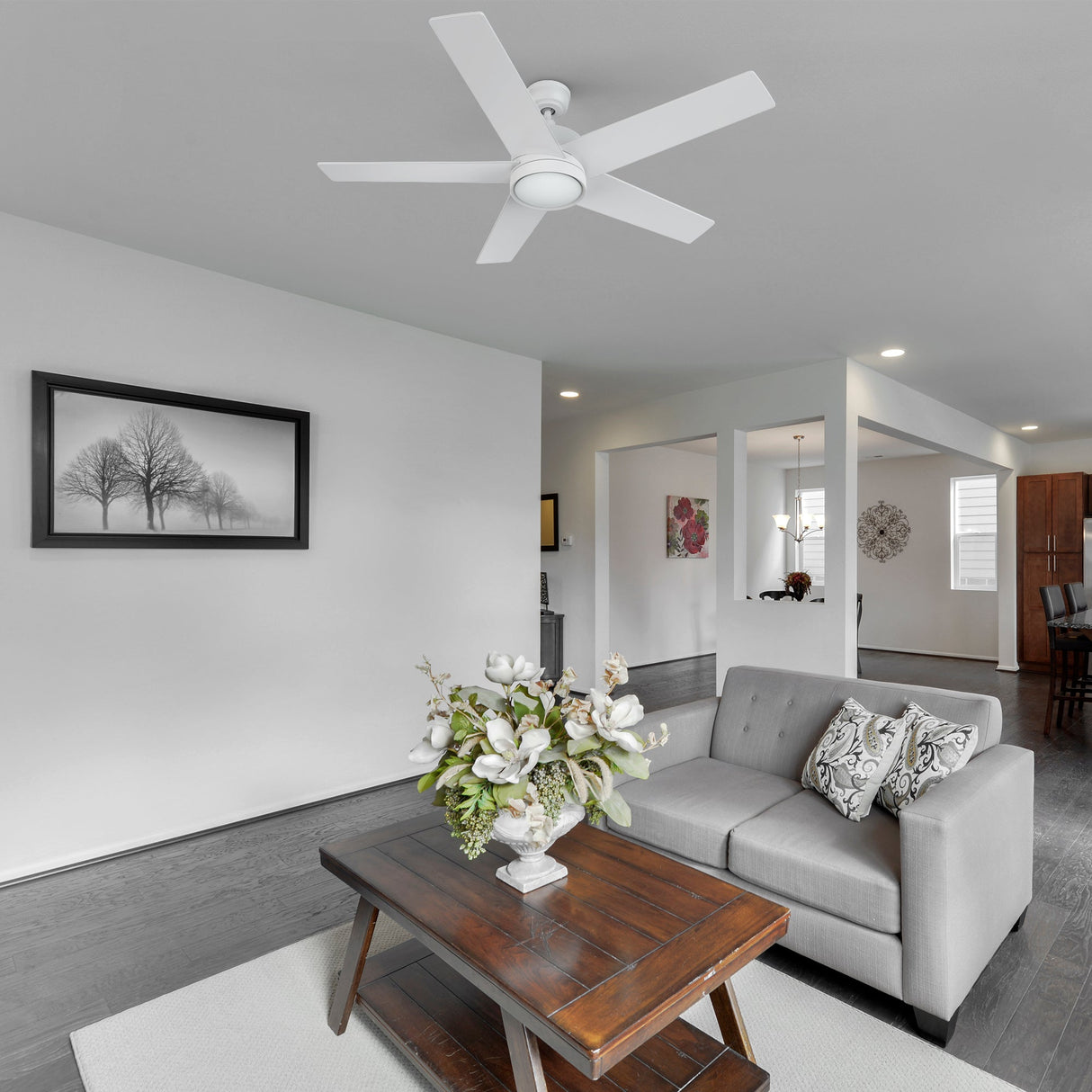 SANTANA 52 In 5 Blade Smart Ceiling Fan With Integrated LED Lights With Remote