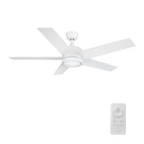 SANTANA 52 In 5 Blade Smart Ceiling Fan With Integrated LED Lights With Remote