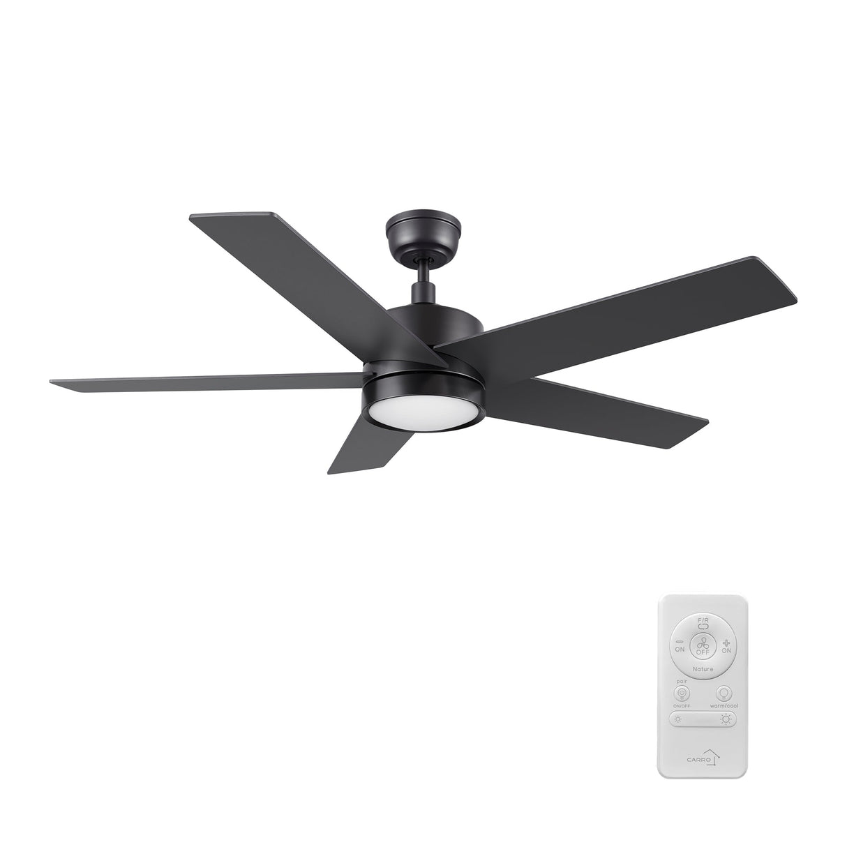 SANTANA 52 In 5 Blade Smart Ceiling Fan With Integrated LED Lights With Remote