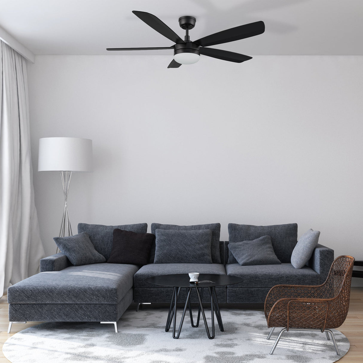 VARA 52 In 5 Blade Smart Ceiling Fan With Integrated LED Lights With Remote