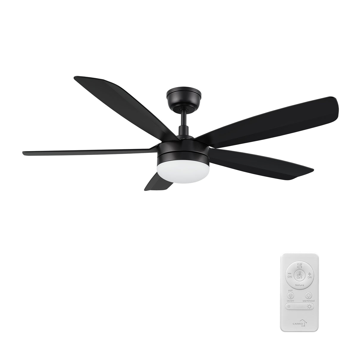 VARA 52 In 5 Blade Smart Ceiling Fan With Integrated LED Lights With Remote
