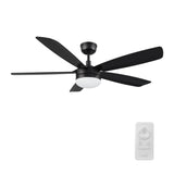 VARA 52 In 5 Blade Smart Ceiling Fan With Integrated LED Lights With Remote