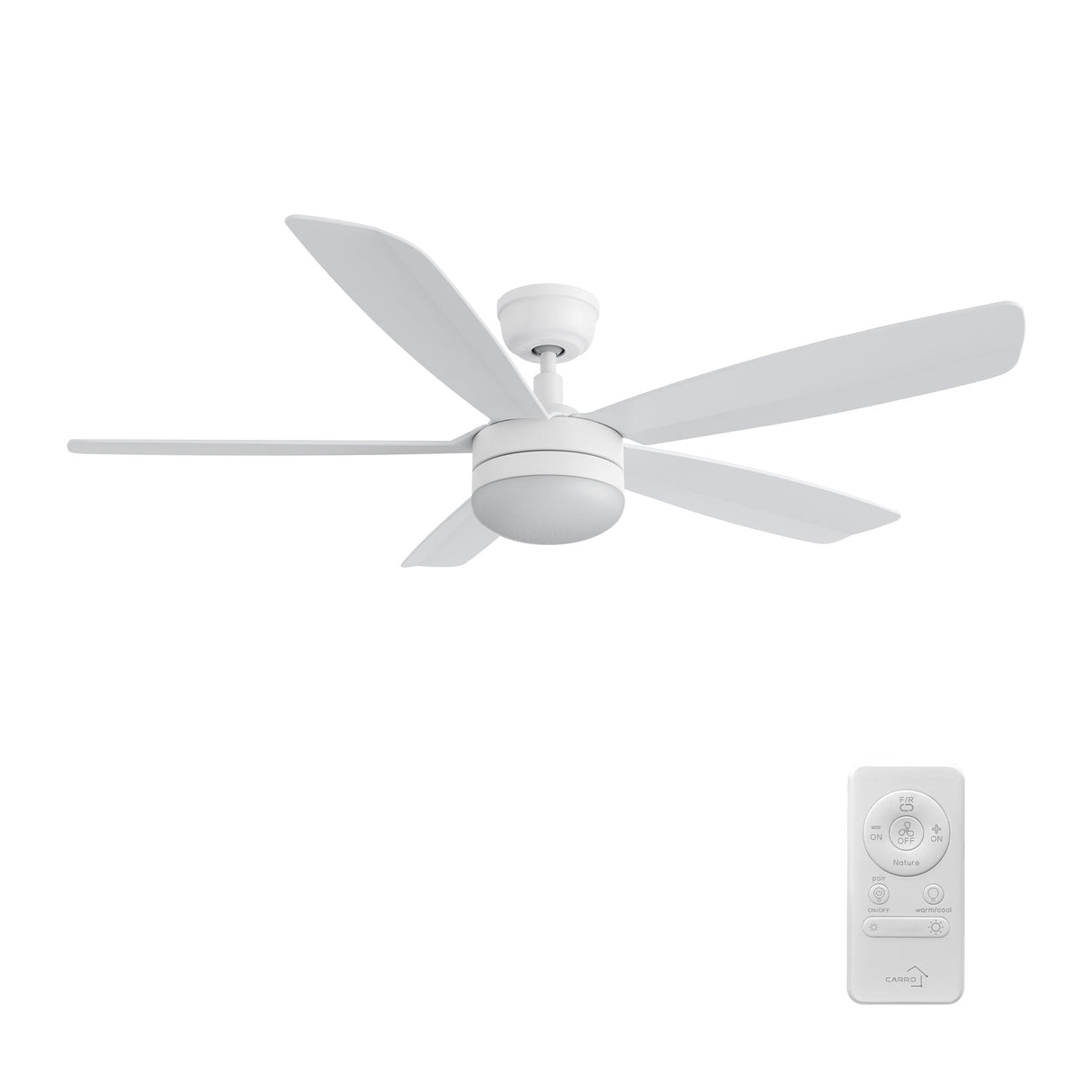 VARA 52 In 5 Blade Smart Ceiling Fan With Integrated LED Lights With Remote