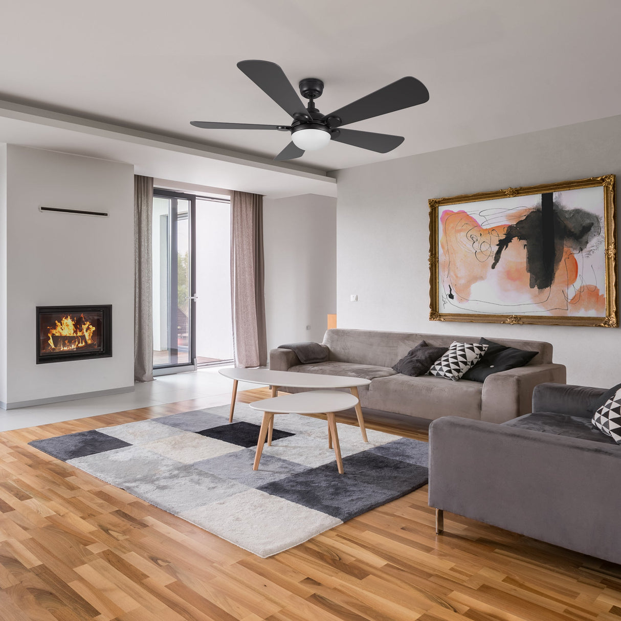 ZEPHYR 52 In 5 Blade Smart Ceiling Fan With Integrated LED Lights With Remote Control