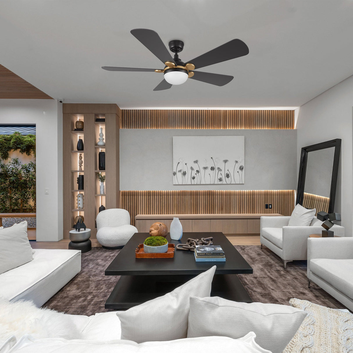 ZEPHYR 52 In 5 Blade Smart Ceiling Fan With Integrated LED Lights With Remote Control