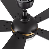 ZEPHYR 52 In 5 Blade Smart Ceiling Fan With Integrated LED Lights With Remote Control