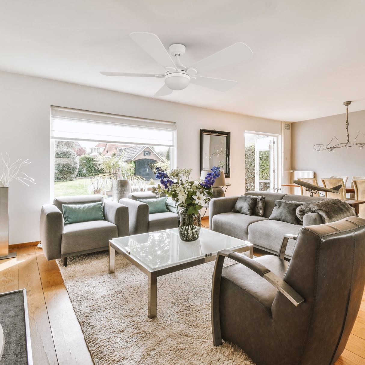 ZEPHYR 52 In 5 Blade Smart Ceiling Fan With Integrated LED Lights With Remote Control