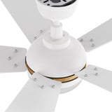 ZEPHYR 52 In 5 Blade Smart Ceiling Fan With Integrated LED Lights With Remote Control