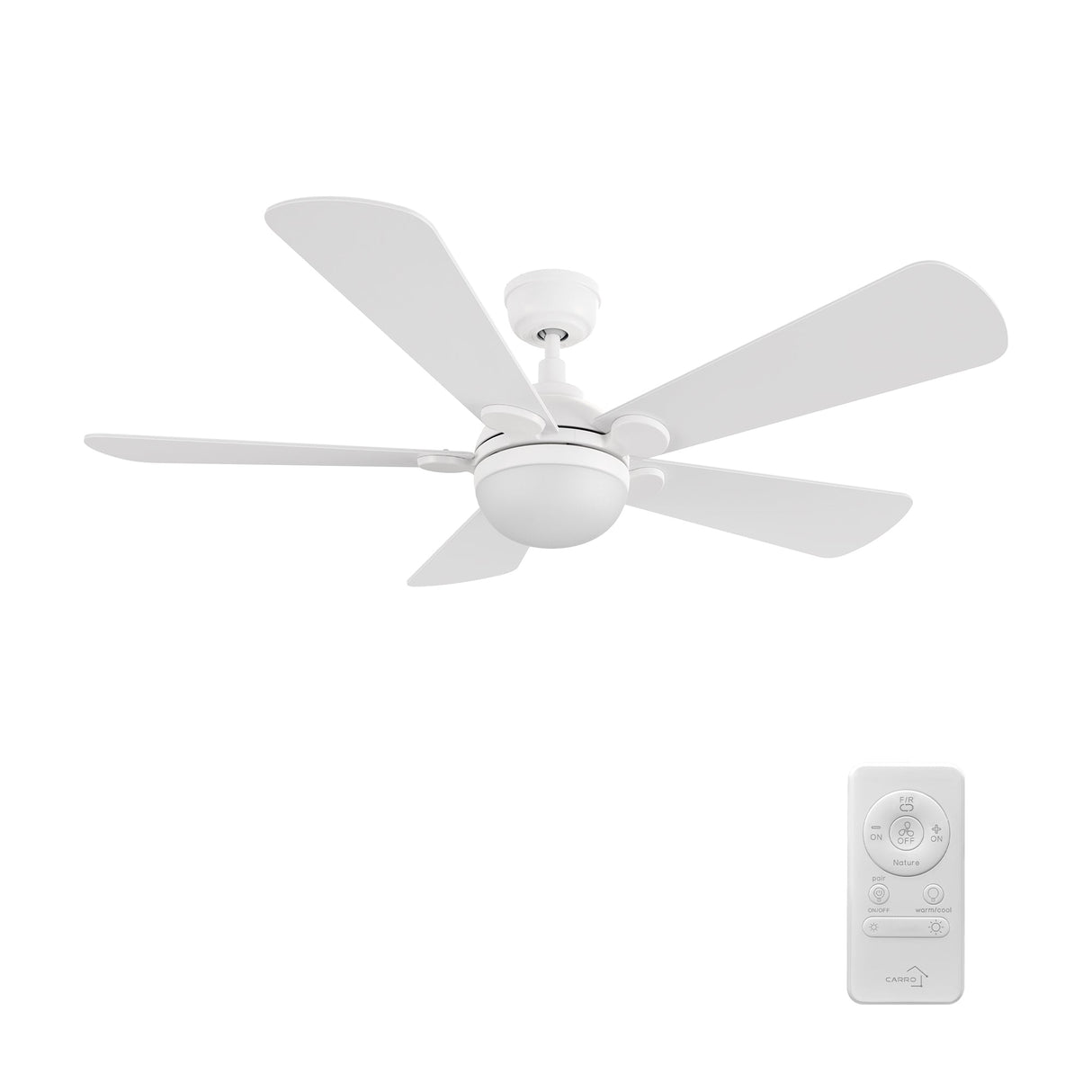 ZEPHYR 52 In 5 Blade Smart Ceiling Fan With Integrated LED Lights With Remote Control