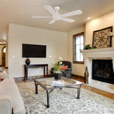 TRYTON 52 In 5 Blade Smart Ceiling Fan With Integrated LED Lights With Google Home