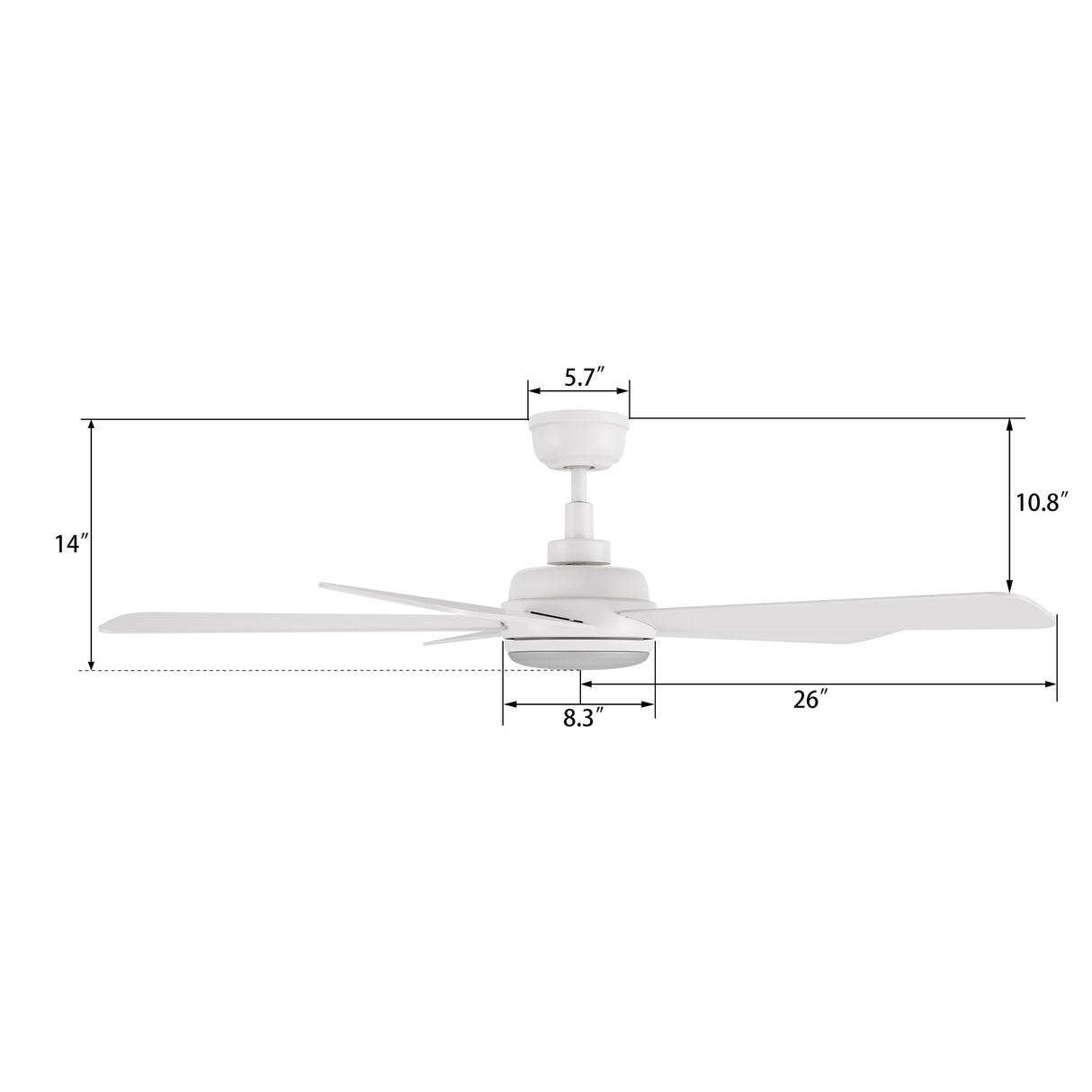 TRYTON 52 In 5 Blade Smart Ceiling Fan With Integrated LED Lights With Google Home