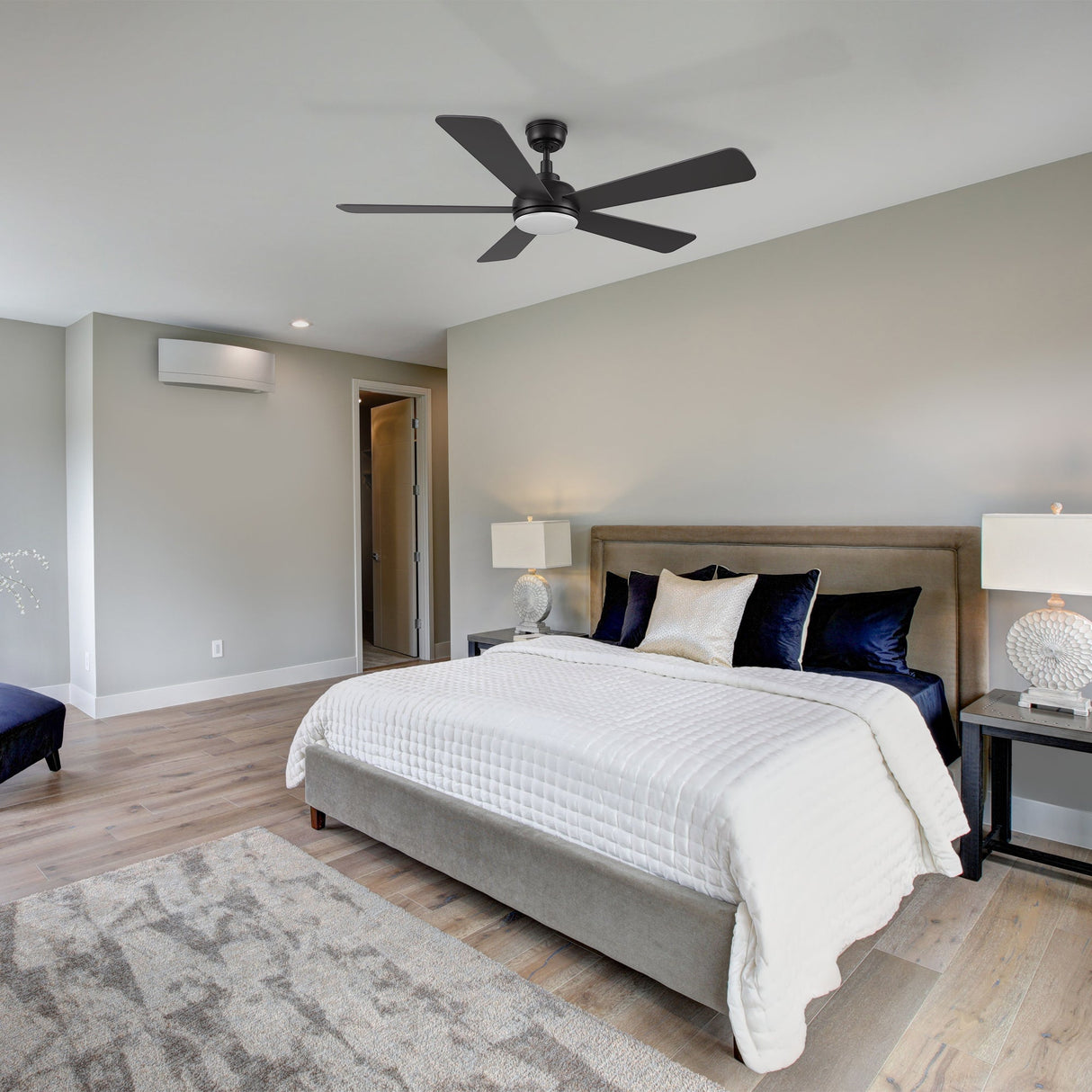 TRYTON 52 In 5 Blade Smart Ceiling Fan With Integrated LED Lights With Google Home