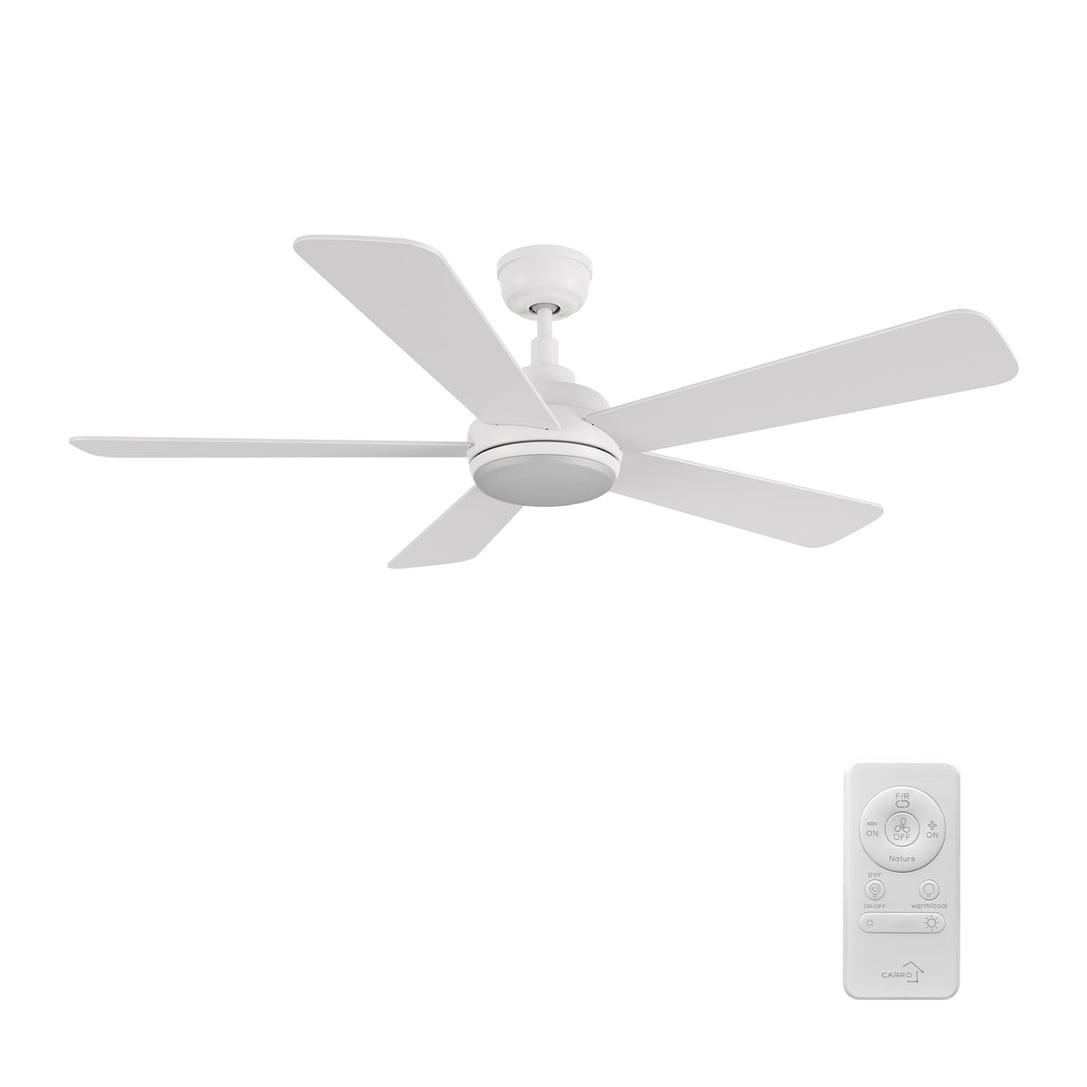 TRYTON 52 In 5 Blade Smart Ceiling Fan With Integrated LED Lights With Google Home