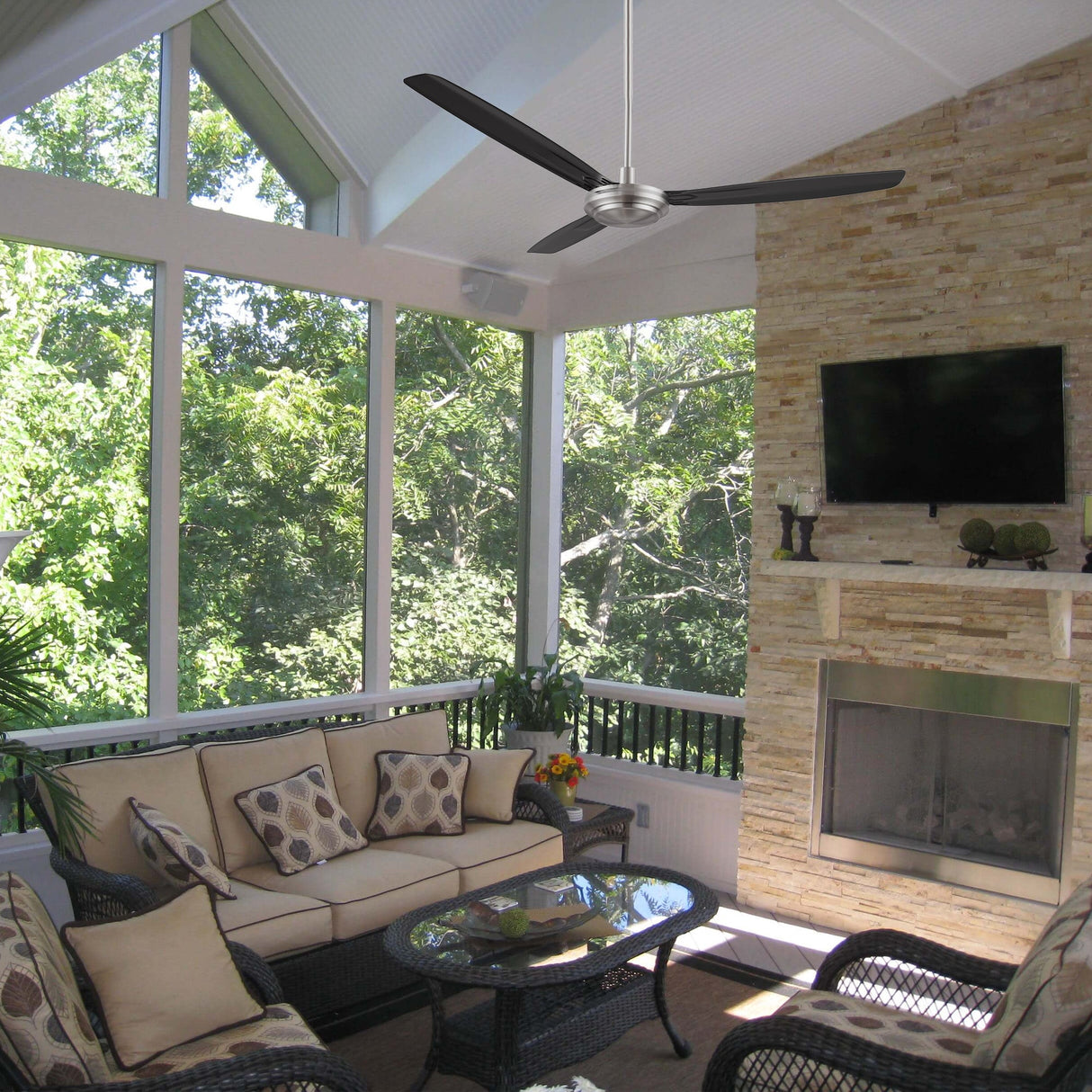 OBERON 56 In 3 Blade Smart Ceiling Fan Without  LED  Lights With Wall Control