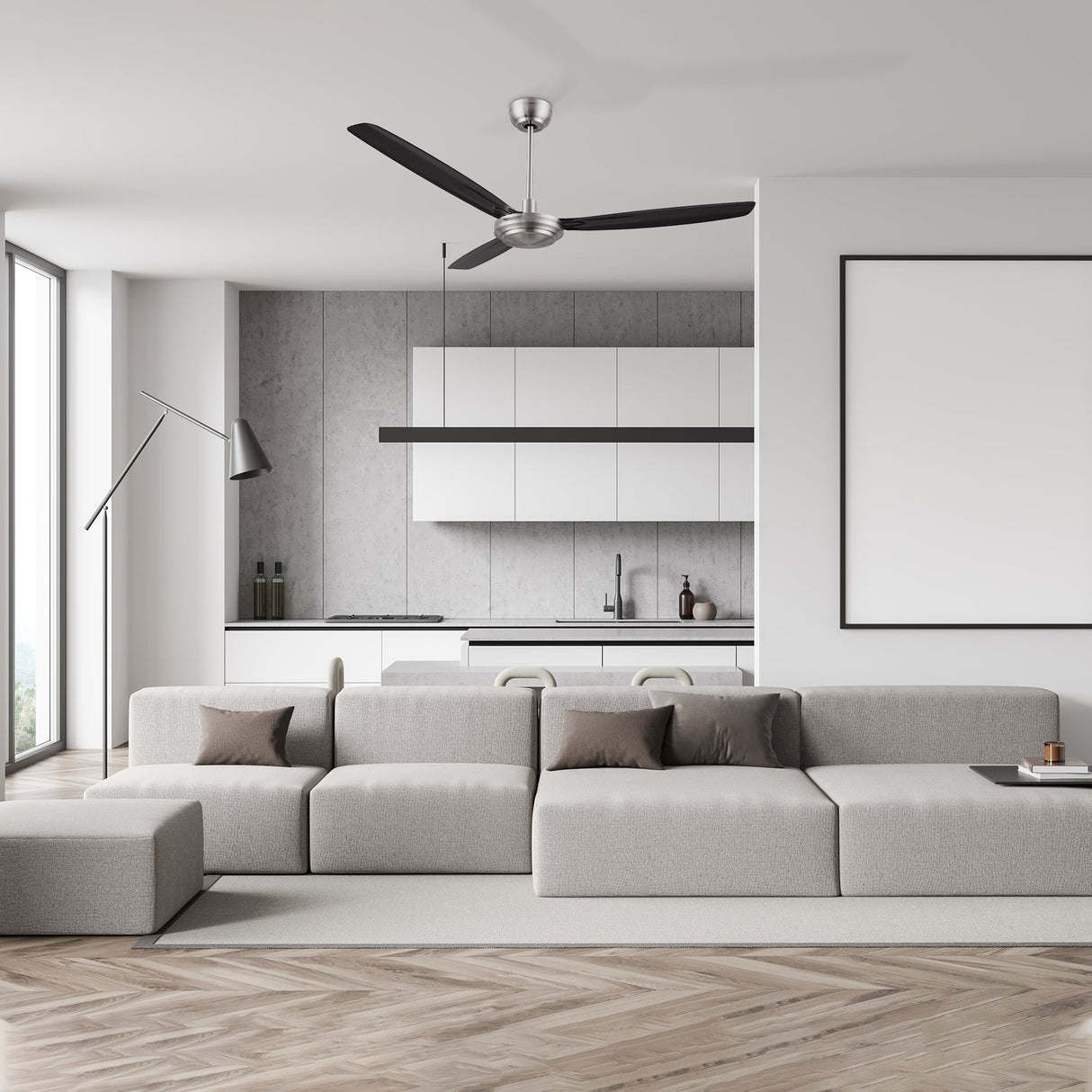 OBERON 56 In 3 Blade Smart Ceiling Fan Without  LED  Lights With Wall Control