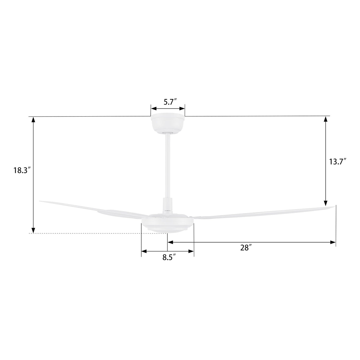 OBERON 56 In 3 Blade Smart Ceiling Fan Without  LED  Lights With Remote