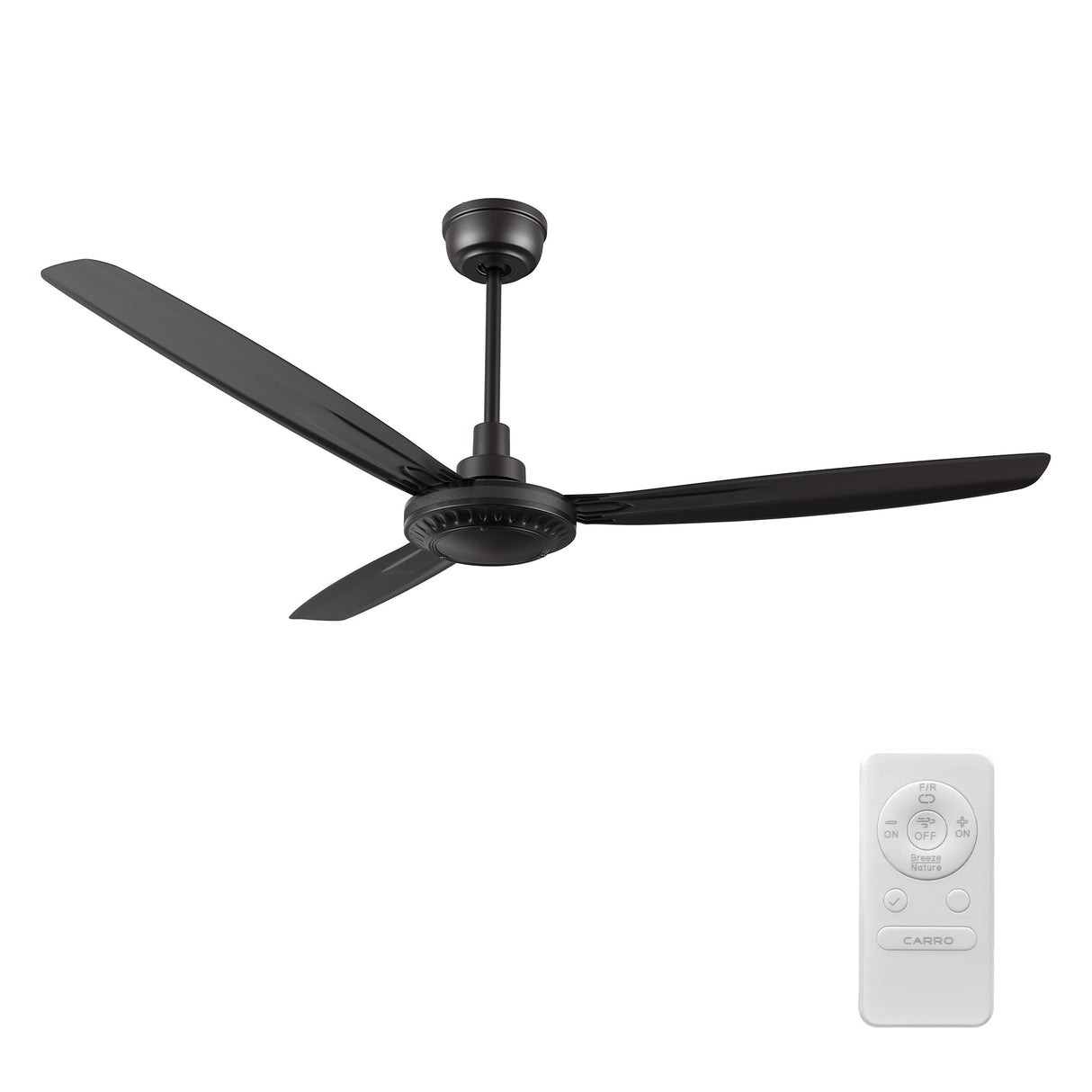 Oberon 56 Inch 3 Blade No Light Ceiling Fan With Remote