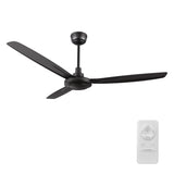 Oberon 56 Inch 3 Blade No Light Ceiling Fan With Remote