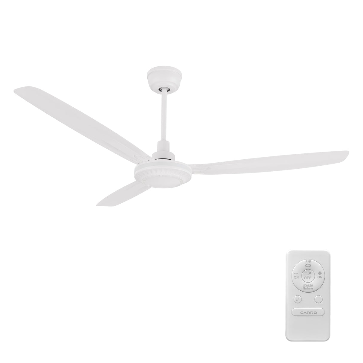 Oberon 56 Inch 3 Blade No Light Ceiling Fan With Remote