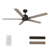 DUNKIRK 60 In 5 Blade Smart Ceiling Fan Without  LED  Lights With Remote Control