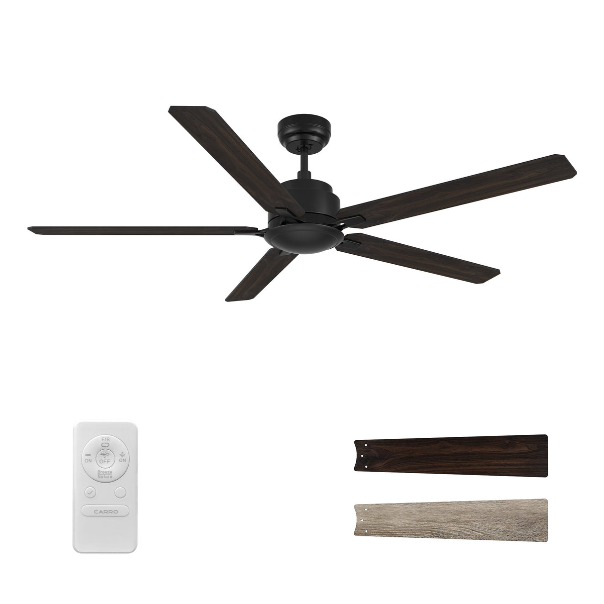 DUNKIRK 60 In 5 Blade Smart Ceiling Fan Without  LED  Lights With Remote Control