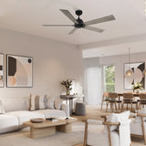 LURGAN 60 In 5 Blade Smart Ceiling Fan Without  LED  Lights With Remote