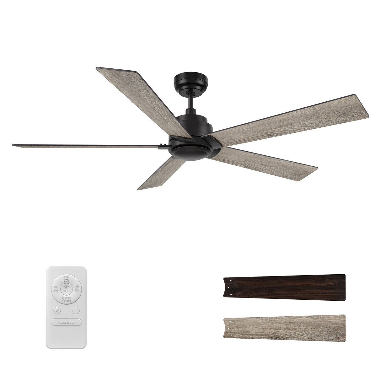 LURGAN 60 In 5 Blade Smart Ceiling Fan Without  LED  Lights With Remote
