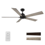LURGAN 60 In 5 Blade Smart Ceiling Fan Without  LED  Lights With Remote