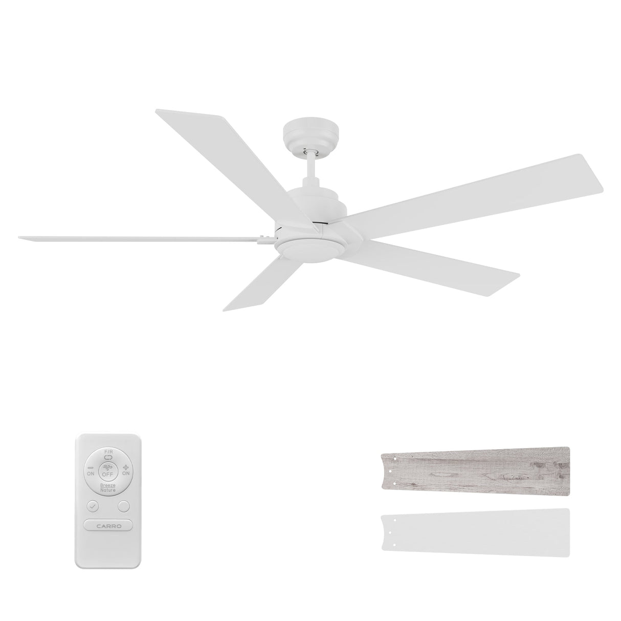 LURGAN 60 In 5 Blade Smart Ceiling Fan Without  LED  Lights With Remote