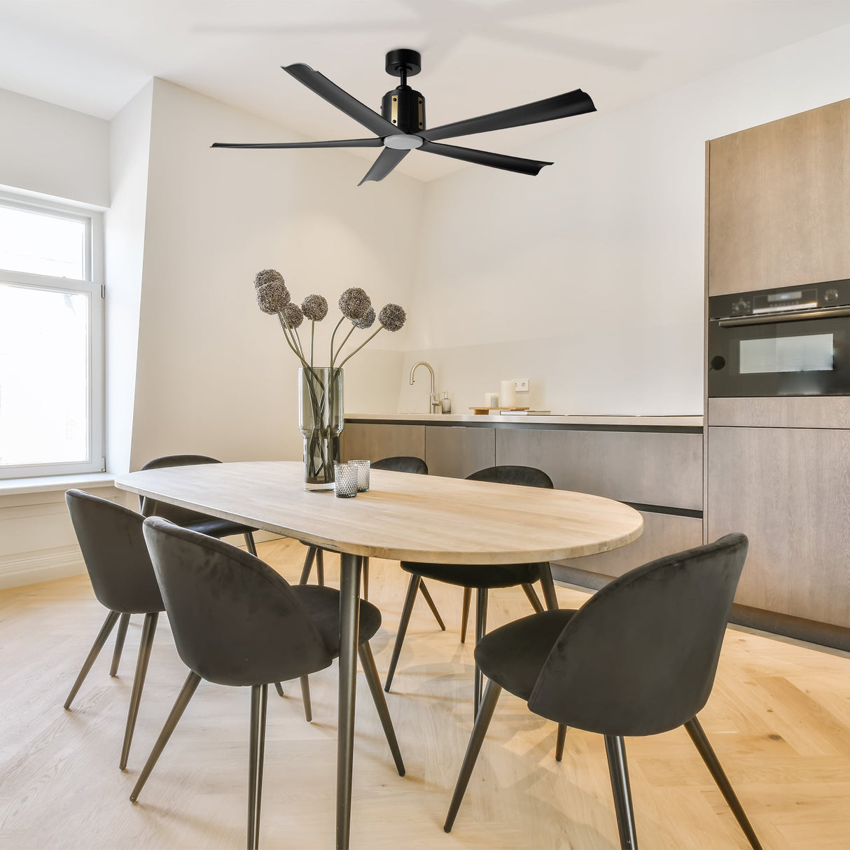 KNOX 60 In 5 Blade Smart Ceiling Fan With Integrated LED Lights With Remote