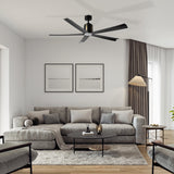 KNOX 60 In 5 Blade Smart Ceiling Fan With Integrated LED Lights With Remote