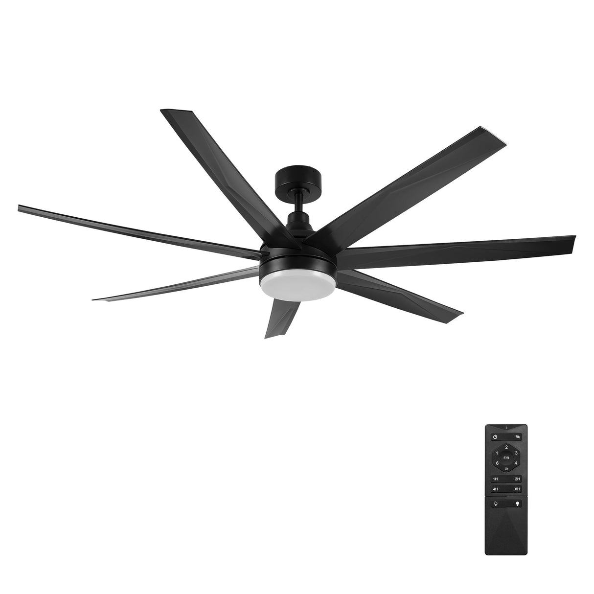 KIMA 65 In 7 Blade Smart Ceiling Fan With Integrated LED Lights With Remote