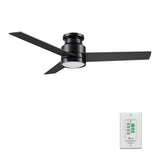 SANTANA 52 inch 3-Blade Flush Mount Ceiling Fan with LED light & Wall Control