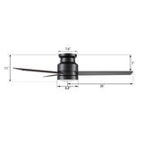 SANTANA 52 inch 3-Blade Flush Mount Ceiling Fan with LED light & Wall Control