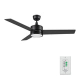 SANTANA 52 In 3 Blade Smart Ceiling Fan With Integrated LED Lights With Wall Control