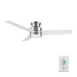 SANTANA 52 inch 3-Blade Flush Mount Ceiling Fan with LED light & Wall Control