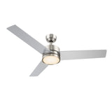 SANTANA 52 In 3 Blade Smart Ceiling Fan With Integrated LED Lights With Wall Control