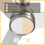 SANTANA 52 In 3 Blade Smart Ceiling Fan With Integrated LED Lights With Wall Control
