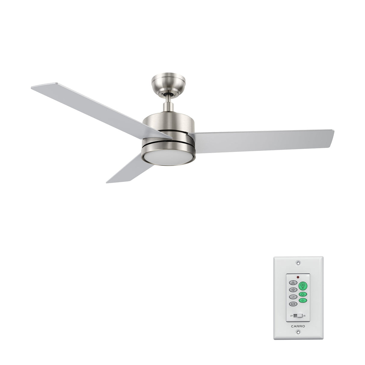 SANTANA 52 In 3 Blade Smart Ceiling Fan With Integrated LED Lights With Wall Control