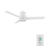 SANTANA 52 inch 3-Blade Flush Mount Ceiling Fan with LED light & Wall Control