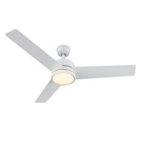 SANTANA 52 In 3 Blade Smart Ceiling Fan With Integrated LED Lights With Wall Control