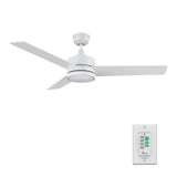 SANTANA 52 In 3 Blade Smart Ceiling Fan With Integrated LED Lights With Wall Control