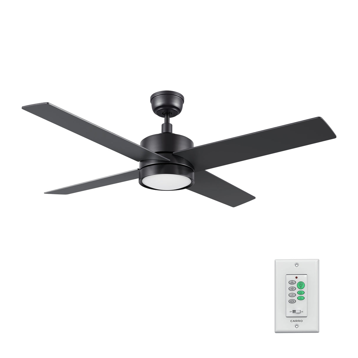 SANTANA 52 In 4 Blade Smart Ceiling Fan With Integrated LED Lights With Wall Control
