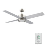 SANTANA 52 In 4 Blade Smart Ceiling Fan With Integrated LED Lights With Wall Control