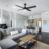 KIMBALL 52 In 4 Blade Smart Ceiling Fan With Integrated LED Lights With Wall Control