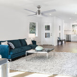 KIMBALL 52 In 4 Blade Smart Ceiling Fan With Integrated LED Lights With Wall Control