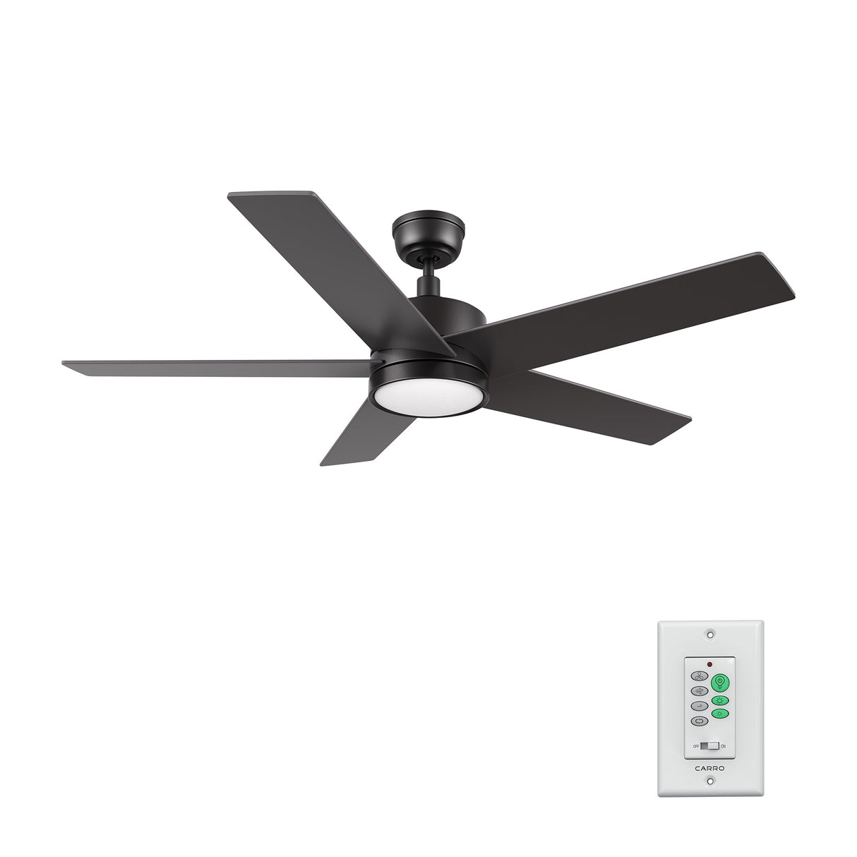 SANTANA 52 In 5 Blade Smart Ceiling Fan With Integrated LED Lights With Wall Control